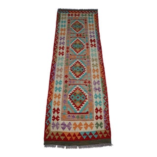 1990s Handwoven Traditional Kilim Rug Runner For Sale