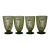 Tea Glass Cups Karl Moser Style Hand Panted Enamel Renaissance Guardsmen Green - Set of 4 For Sale