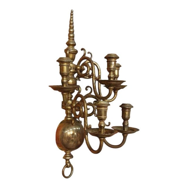 Late 19th Century Dutch Bronze Sconces, 1870s, Set of 3 For Sale - Image 5 of 9