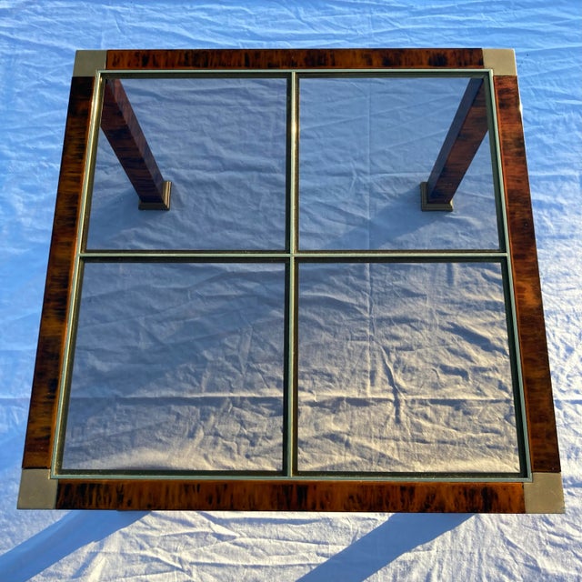 Lucite Glass Panel End Table in Faux Tortoiseshell For Sale - Image 9 of 12