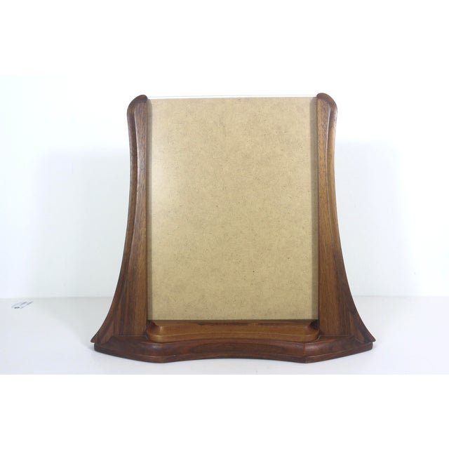 Vintage Art Nouveau Style Black Walnut Wood Photo Frame for Table Top No Glare Glass 8”x10” For Sale - Image 9 of 11