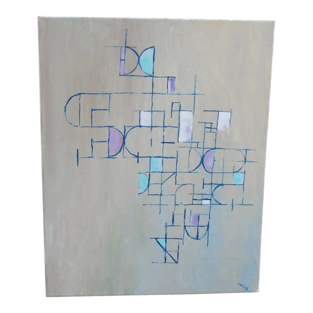 Geometric Drawing 01, Original Oil Painting For Sale