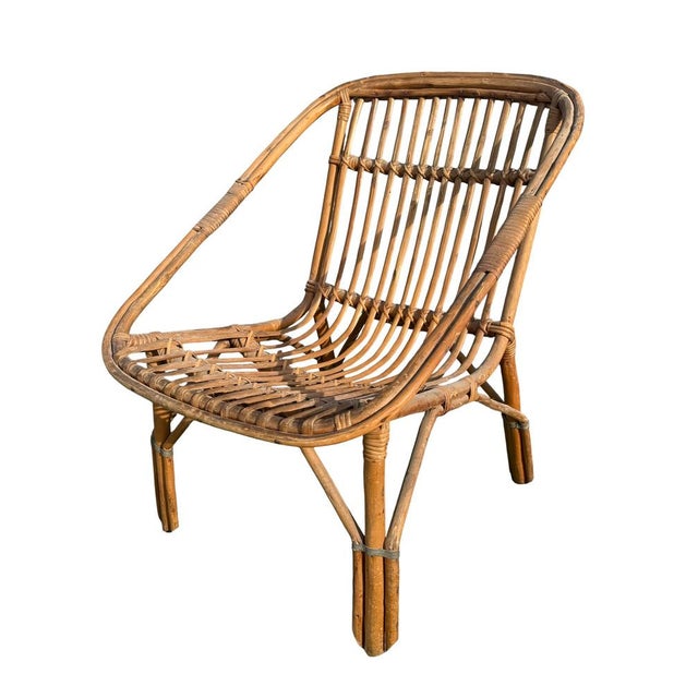 Vintage French Rattan Armchairs, 1960s, Set of 3 For Sale - Image 6 of 12