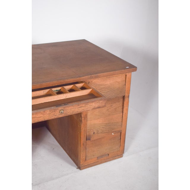 Portuguese Desk in Oak, 1950s For Sale - Image 6 of 14