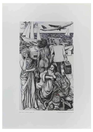 After Renato Guttuso, Allegories: The Trip, Vintage Offset Print, 1981