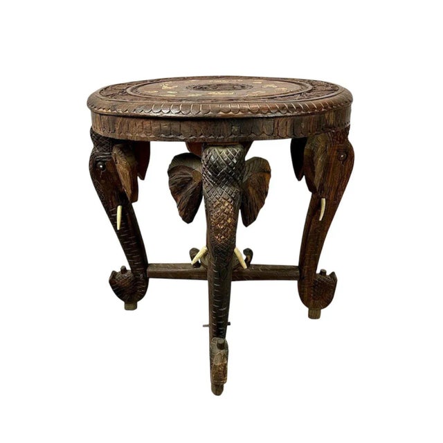 Brown Elephant Side Table, 1920s For Sale - Image 8 of 8