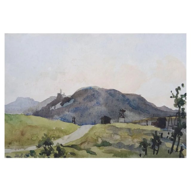 Herberts Mangolds, Hill, 1969, Watercolor on Paper For Sale