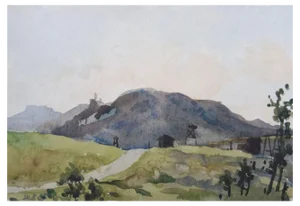 Herberts Mangolds, Hill, 1969, Watercolor on Paper