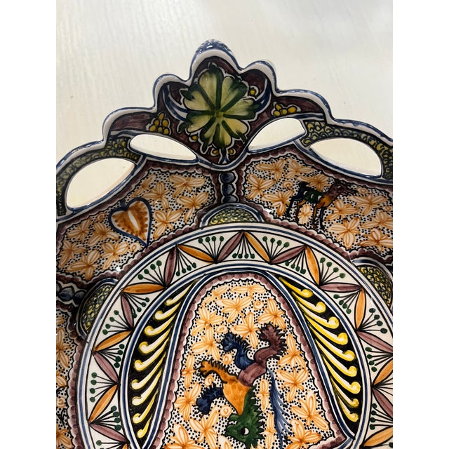 Coimbra Ceramic - Hand Painted Portuguese Fruit Basket 2 For Sale - Image 4 of 15