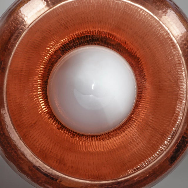 1990s Late 20th Century Hand-Hammered Copper Pendant Light, 1990s For Sale - Image 5 of 10
