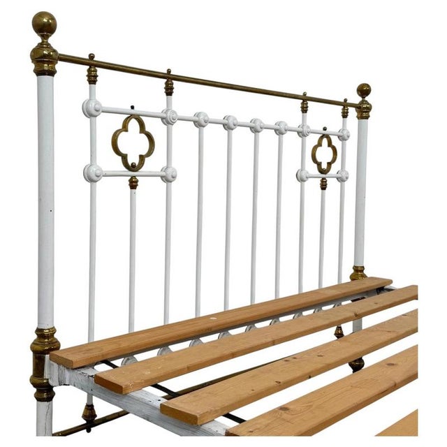 Antique Victorian Brass and Iron King Size Bed, 1800s For Sale - Image 3 of 8
