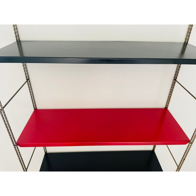 Mid-Century Modern Adjustable Brass and Metal Wall-Mounted Shelf, 1960s For Sale - Image 4 of 18