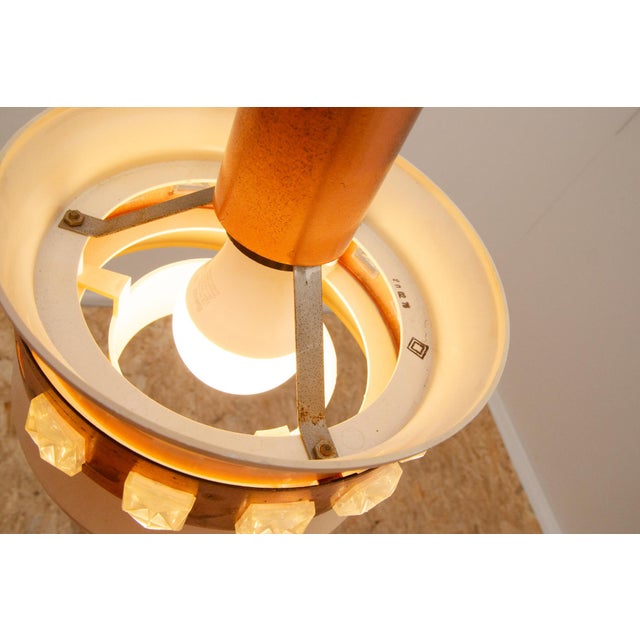 Gold Mid-Century Hanging Lamp, Former Czechoslovakia, 1970s For Sale - Image 8 of 17