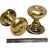 1930s 1930s American Cast Brass Art Deco Door Knobs W/ Rosettes. A Pair For Sale - Image 5 of 7
