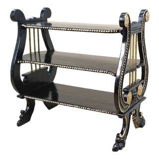 19th Century Ebonised and Parcel Gilded Étagère, 1880 For Sale