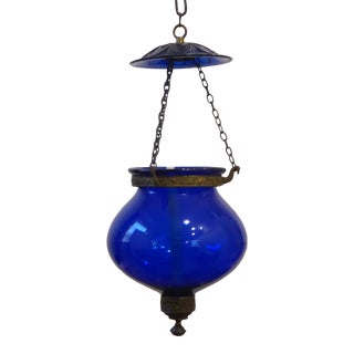 19th Century American Cobalt Blue Candle Smoke Bell For Sale