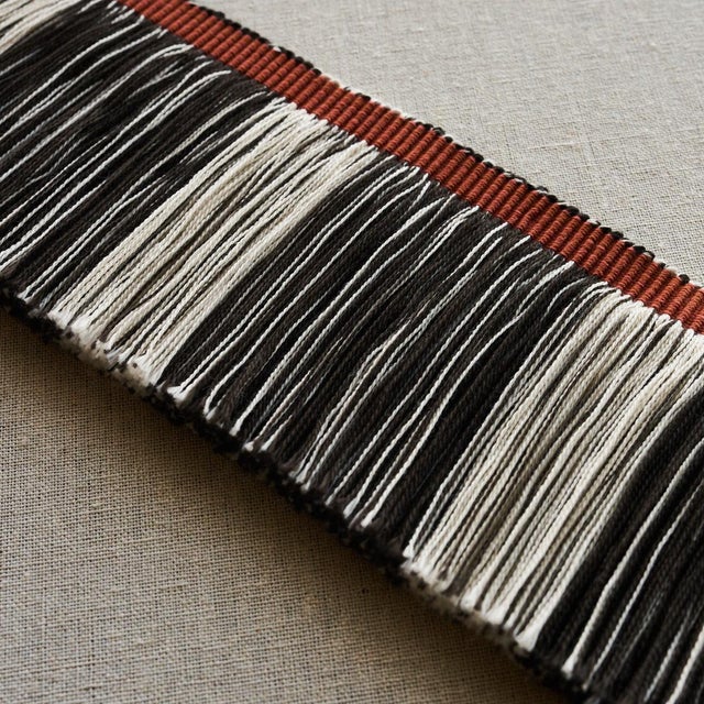 Schumacher Sample - Schumacher x Stephanie Seal Brown Calcada Fringe Trim in Rust For Sale - Image 4 of 5