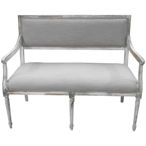 1990s Vintage Painted Louis XVI Style Distressed Painted Hall Bench Settee