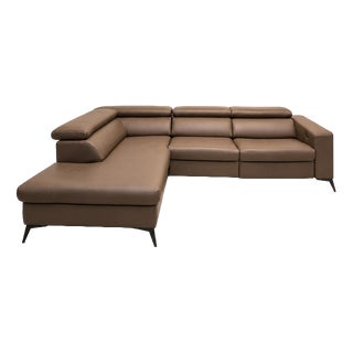 Modular Leather Corner Sofa with Recliner Function from Gova For Sale