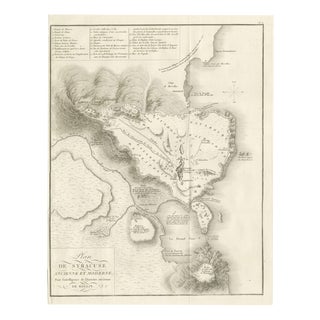 Plan of Ancient and Modern Syracuse with Numbered Key from Rollin Atlas, 1818 For Sale