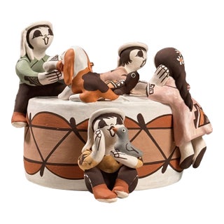 Marilyn Ray Acoma Native Friendship Polychrome Ceramic Sculpture, Signed (2008) For Sale