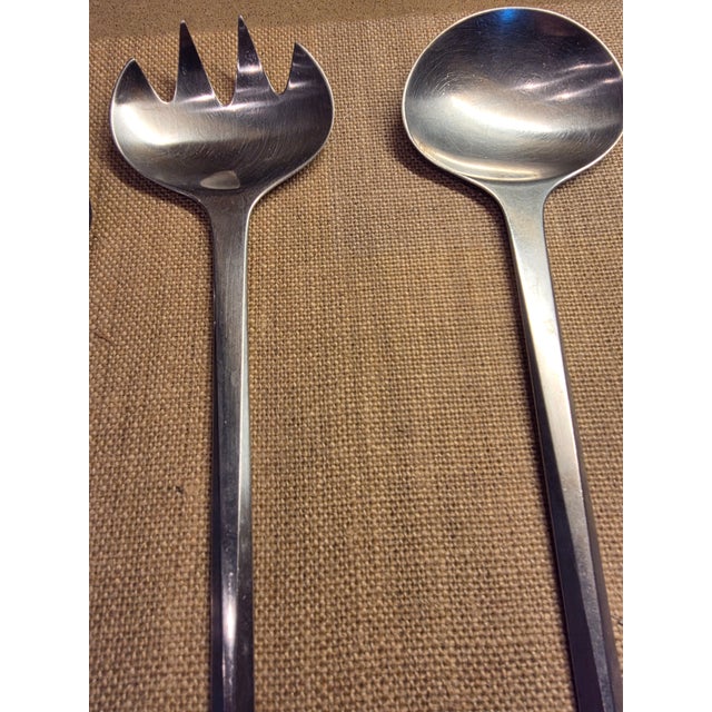 Modern 1970s Georg Jensen Stainless Steel "Prism" Pattern Serving Pieces For Sale - Image 3 of 13