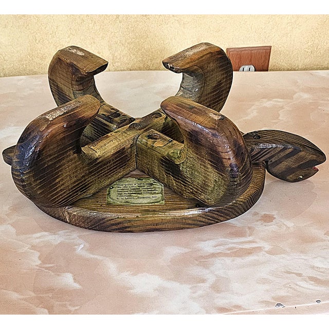 Vintage Hand-Carved Wooden Turtle Stool by e.b. Lovett For Sale - Image 14 of 18