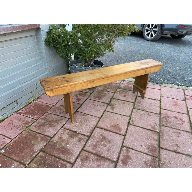 Antique English Country bench c 1860, solid steady ready for use in you mud room hallway kitchen etc. One off two available