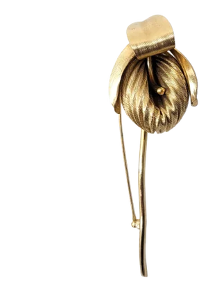 Vintage 1950s Signed Napier Goldtone Flower Brooch