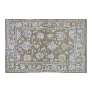 Turkish Oushak Hand-Knotted, Wool Rug, 4'10"x7' For Sale