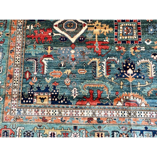 Forest Green Hand-Knotted Afghan Kazak Chobi Wool Area Rug - 8'8" X 11'10" For Sale - Image 8 of 18
