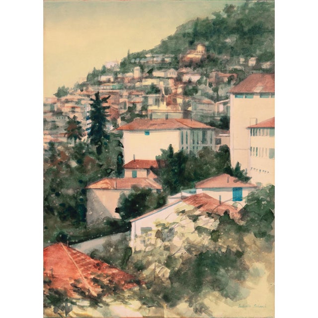 Modern 'North California Coastal City' by Isabelle Schrock Barnett, Berkeley, San Francisco Women Artists, Diptych For Sale - Image 3 of 13