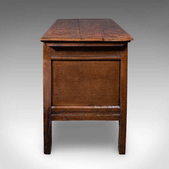Antique Coffer, English, Oak, Linen Chest, Bay Window Seat, Early Georgian, 1720 For Sale - Image 6 of 12