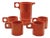 Il Picchio Orange Ceramic Cups with Jug, Italy, 1970s, Set of 5 For Sale