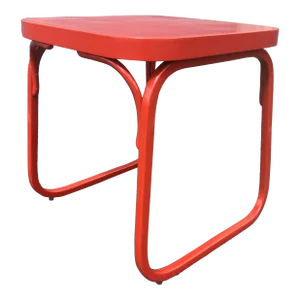 1930s Red Bentwood Bauhaus Table, Otto Wagner, Czech Republic