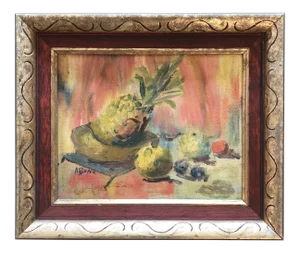 Vintage Original Still Life Painting Fruits Signed