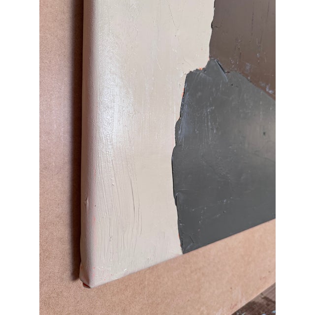 Contemporary Abstract Oil Painting, Brown Beige Gray Wall Art, Minimalist Neutral Canvas Art, Large Modern Abstract Painting, Contemporary Living Room Art For Sale - Image 3 of 3
