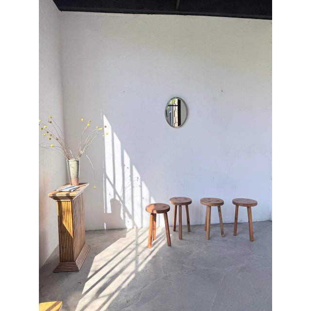 Oval Silver-Plated Metal Mirror, 1950s For Sale - Image 4 of 18