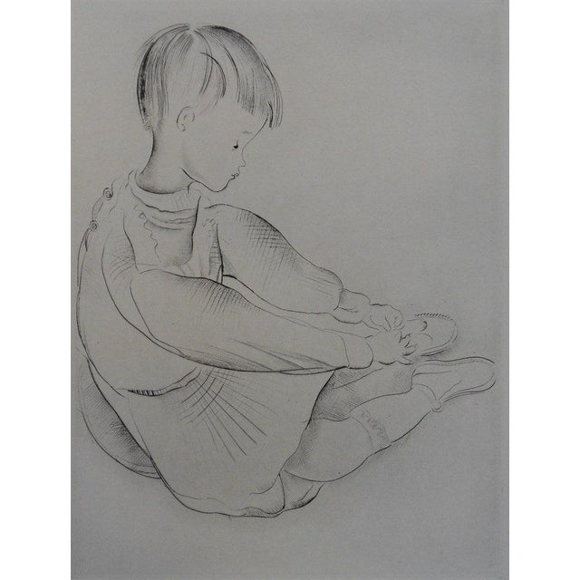 Mily Possoz, Le petit garçon s'habille, Etching For Sale