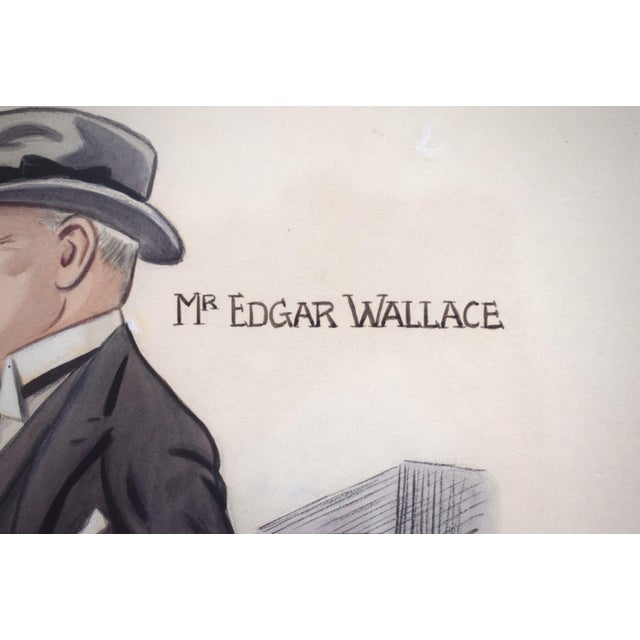 Traditional Mr Edgar Wallace Watercolour by Peter Ronald 'The Tout' Buchanan (British, 1881-1964) For Sale - Image 3 of 5