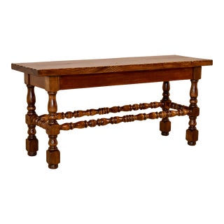 English Elm Bench, C. 1900 For Sale
