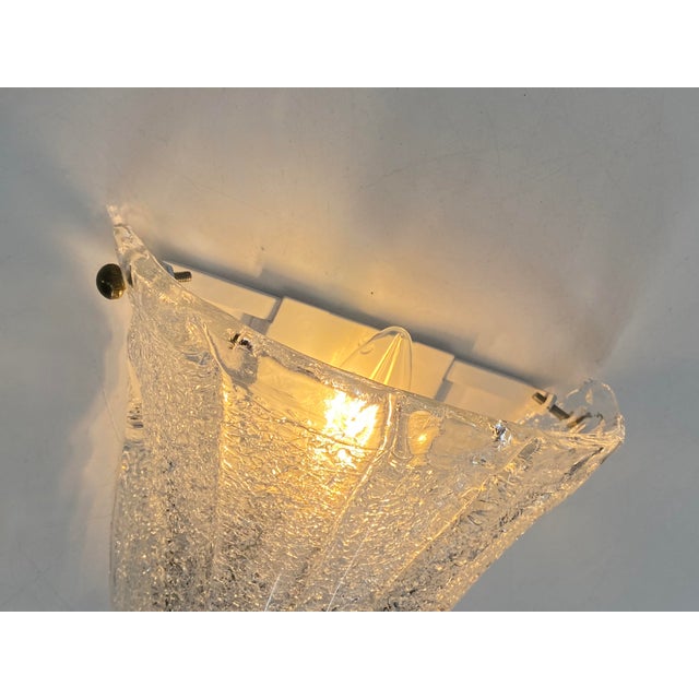 Metal Wall Lamp with Ice Glass Structure and Murano Glass from Lucitalia, 1970s For Sale - Image 7 of 17