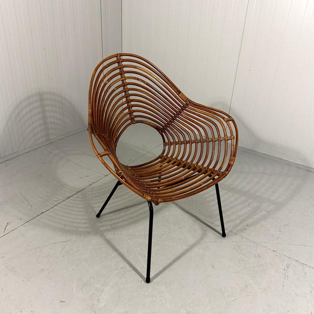 Rattan Easy Chairs attributed to Rohé Noordwolde Netherlands 1960s, Set of 2 For Sale - Image 9 of 18