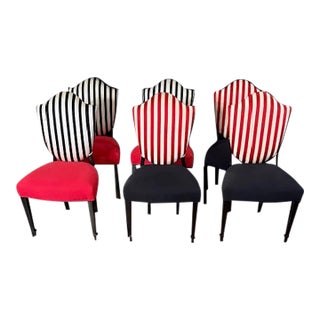 Modern Upholstered Dining Room Chairs- Set of 6 For Sale