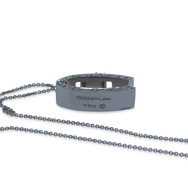 Canturi 18ct White Gold Diamond Pendant Necklace 0.20ct 7.4g For Sale - Image 6 of 9