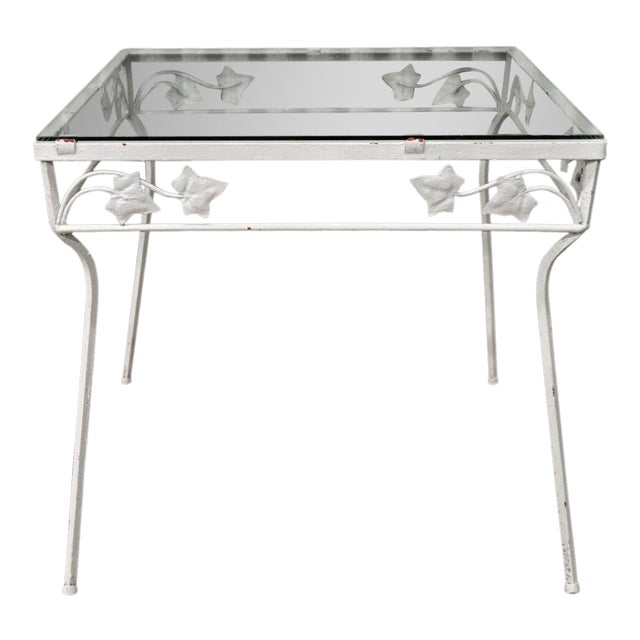 Vintage Wrought Iron Square Outdoor Patio Side Table Chairish