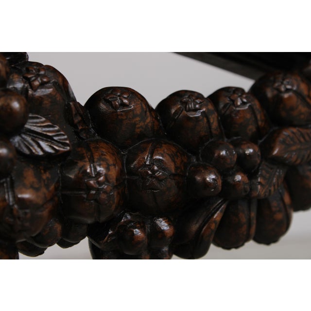 Maitland Smith Mahogany Leather Top Console Table For Sale - Image 10 of 16