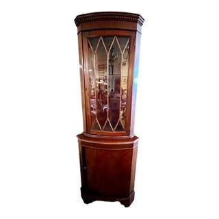 1940s Mahogany Corner Cabinet For Sale