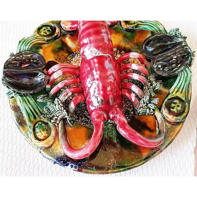 Ceramic Majolica Lobster Plate Chairish