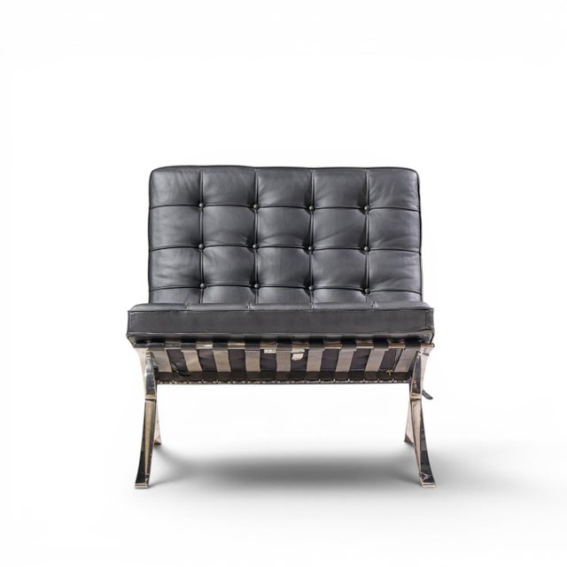 Mid 20th Century Mies Van Der Rohe for Knoll Mid Century Barcelona Chairs - Pair For Sale - Image 5 of 13